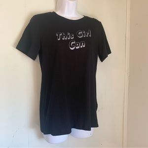 Old Navy Black, Silver Graphic T-shirt “This Girl Can!” size XS